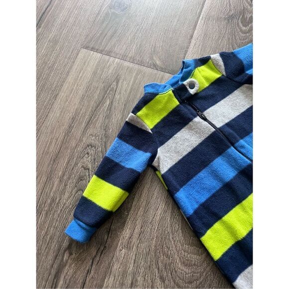 Baby Boy Clothes New Garanimals Fleece Striped Preemie Footed Outfit sz 0-3 mont - Picture 3 of 4